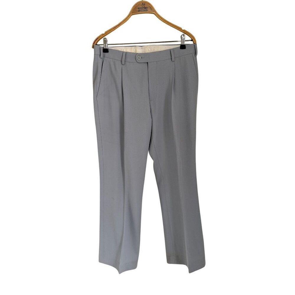 Suitsupply Breska Mens Light Gray Wool Blend Dress Pants Size 50 Flat Front Plea